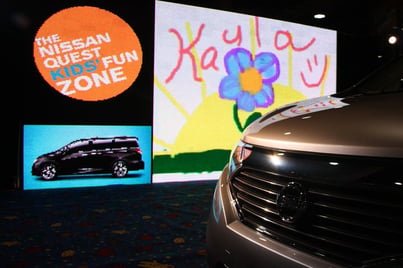 Kayla's masterpiece on display Kayla's Nissan Quest Fun Zone Drawing