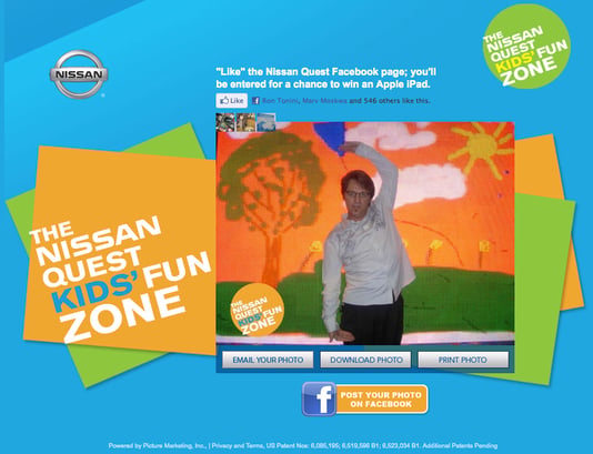 Marv hamming for the camera at the Nissan Quest Kids' Fun Zone Nissan Quest Kids' Fun Zone Microsite for LA Auto Show